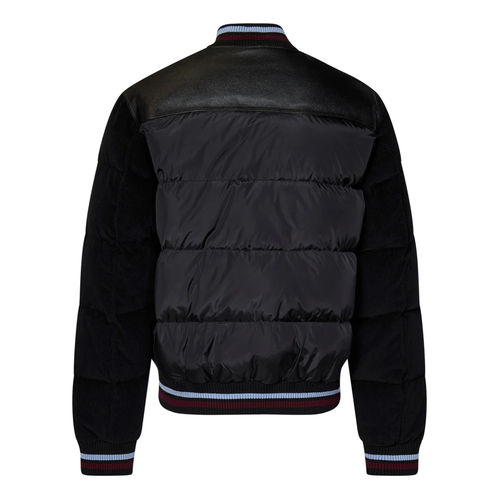 Dsquared2 Zwarte Bomber Mixed Puffer Donsjas Black Heren