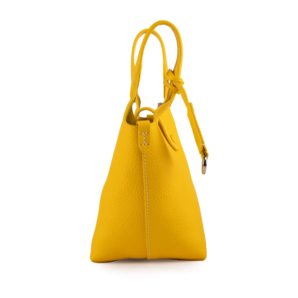 Polo Ralph Lauren Gele leren dameshandtas Yellow Dames