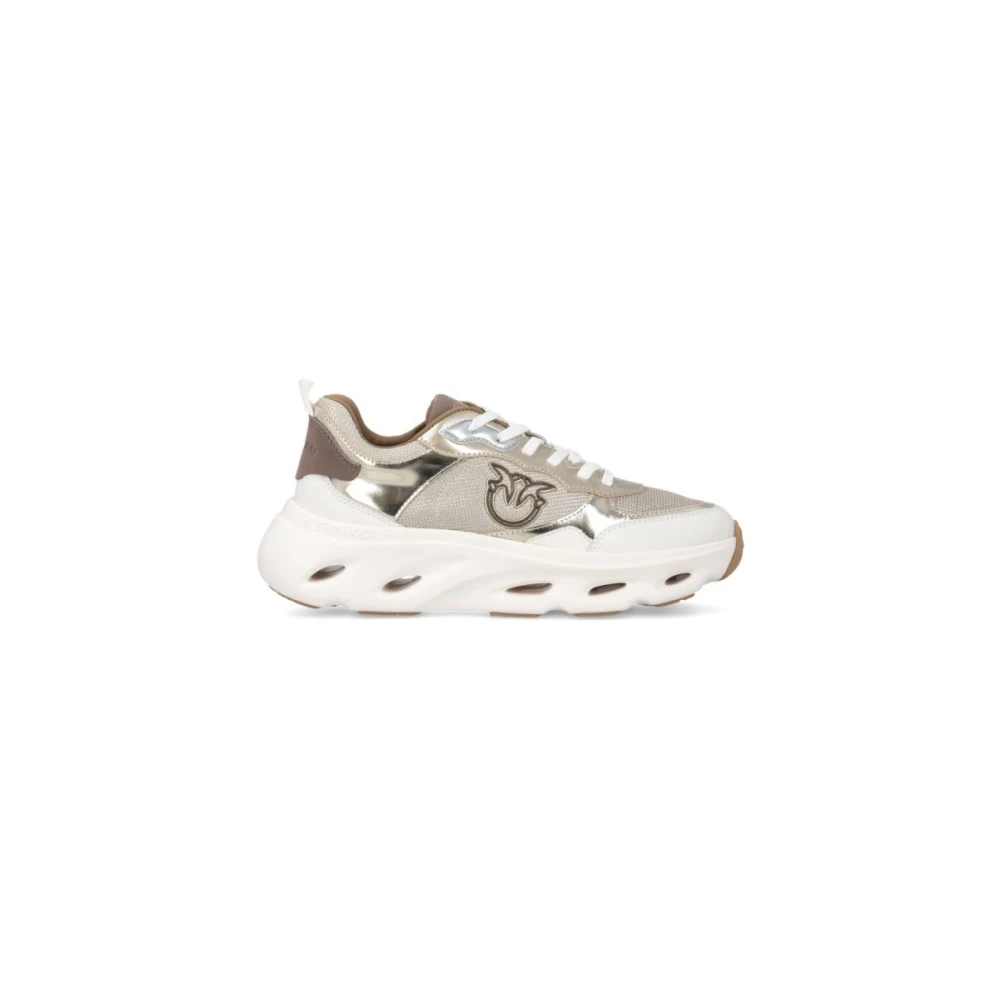 Pinko Women's Gray Pink 09 - Sneakers - 8 Uk - Shoes