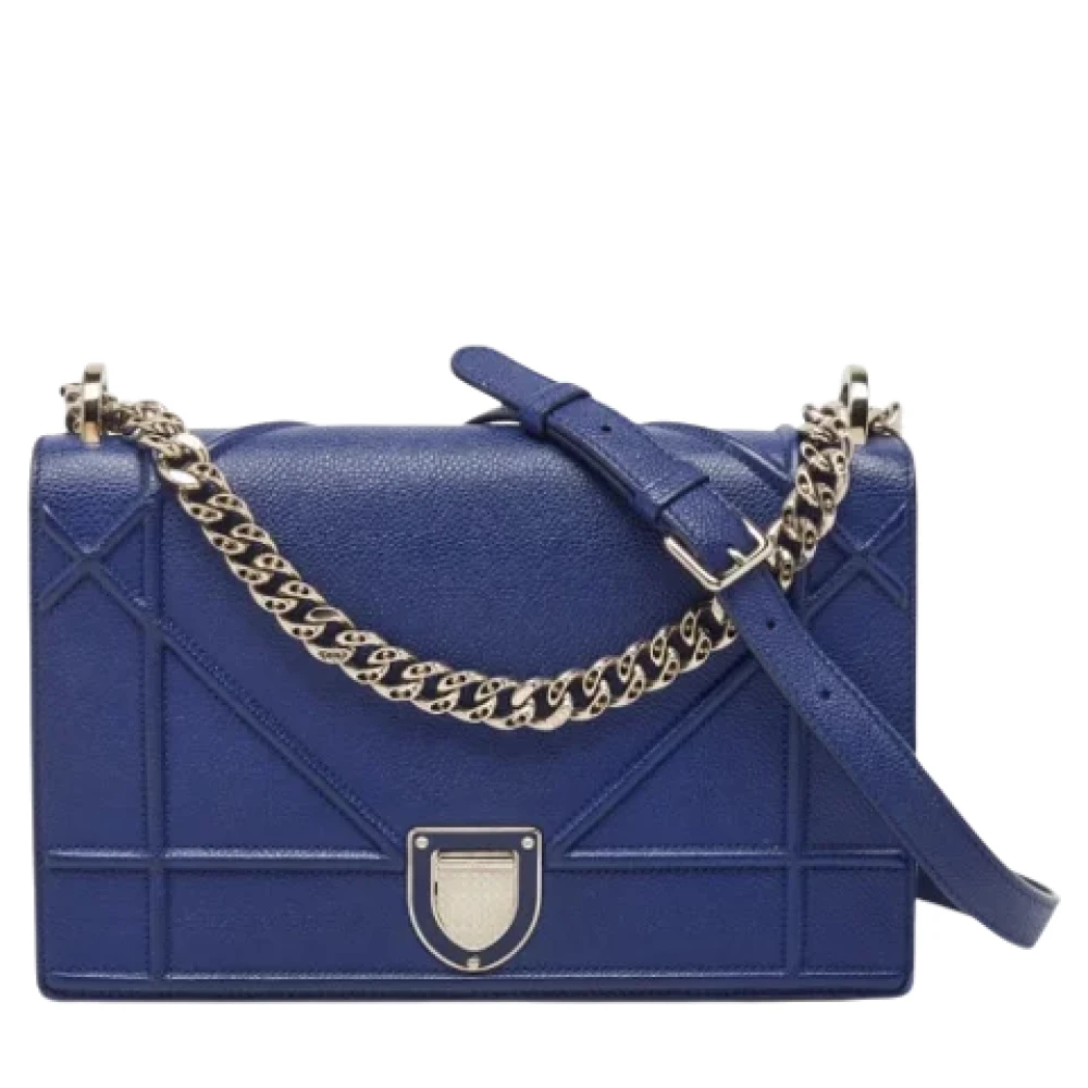 Dior Vintage Pre-owned Leather dior-bags Blue Dames