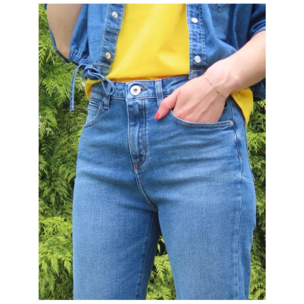 Denim Studio Salomé Katoen Elastaan Broek Blue Dames