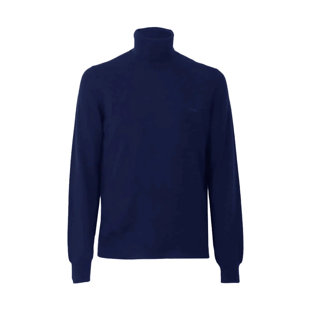 Harmont & Blaine Blauwe herentrui met toon-op-toon logo XXL Blue Heren