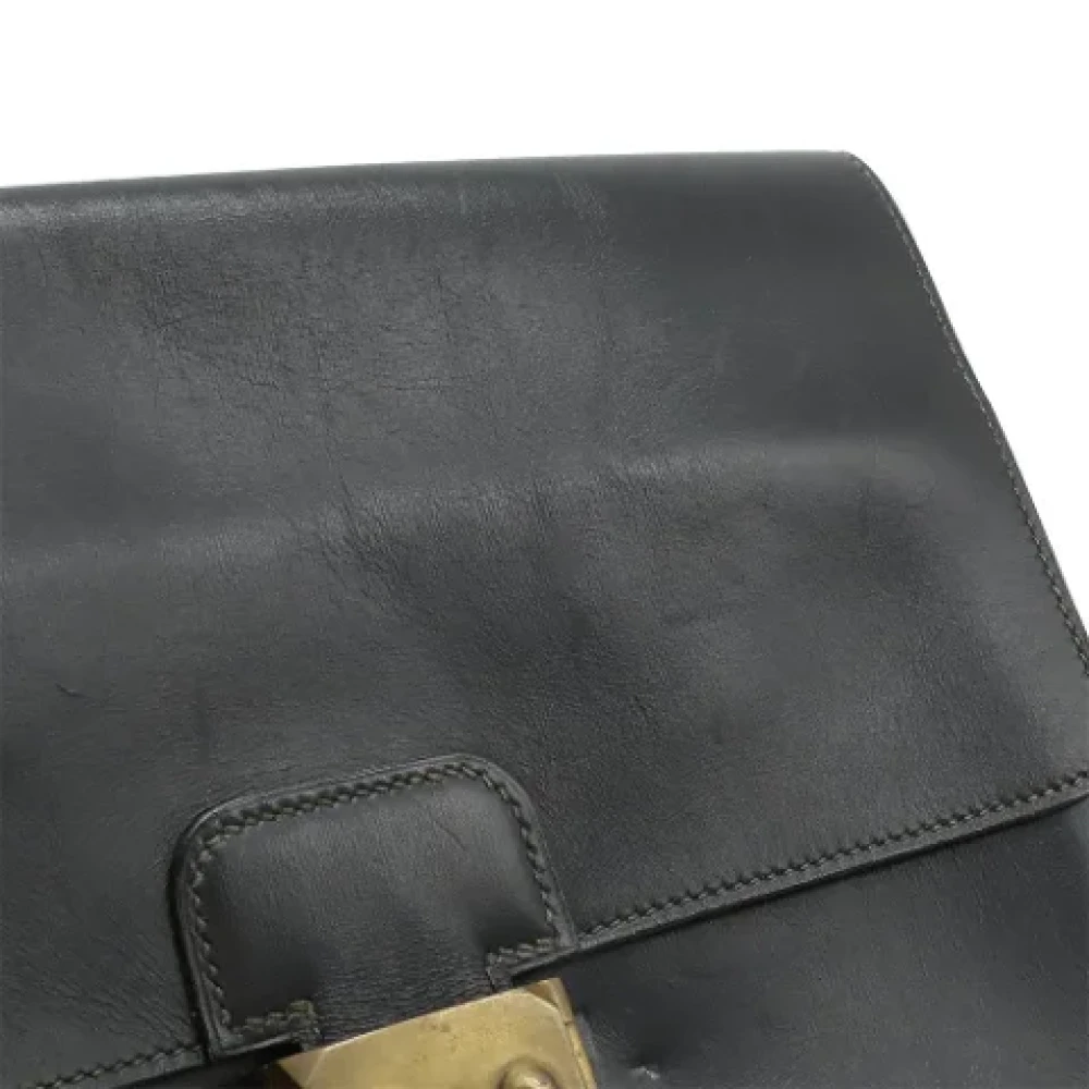 Hermès Vintage Pre-owned Leather clutches Black Dames