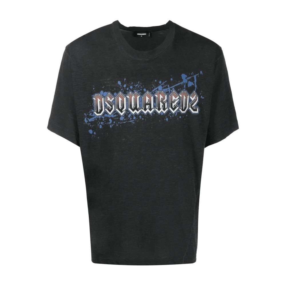 Dsquared2 Men's Black Graphic Branded Cotton T-Shirt - T-Shirts - L - Tops