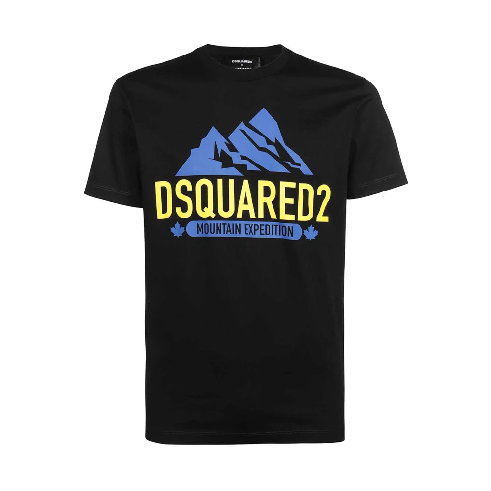 Dsquared2 Bedrukt Crew-neck T-shirt Black Heren