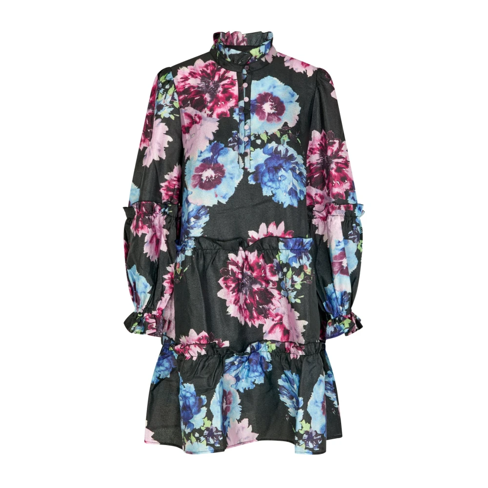 Cras Bloemen Pofmouw Jurk Multicolor Dames