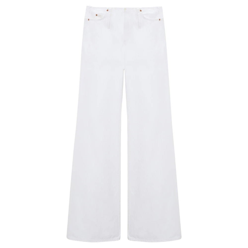 Dorothee Schumacher Women's White Wide Jeans, Xl, Denim Attraction Ii Trousers