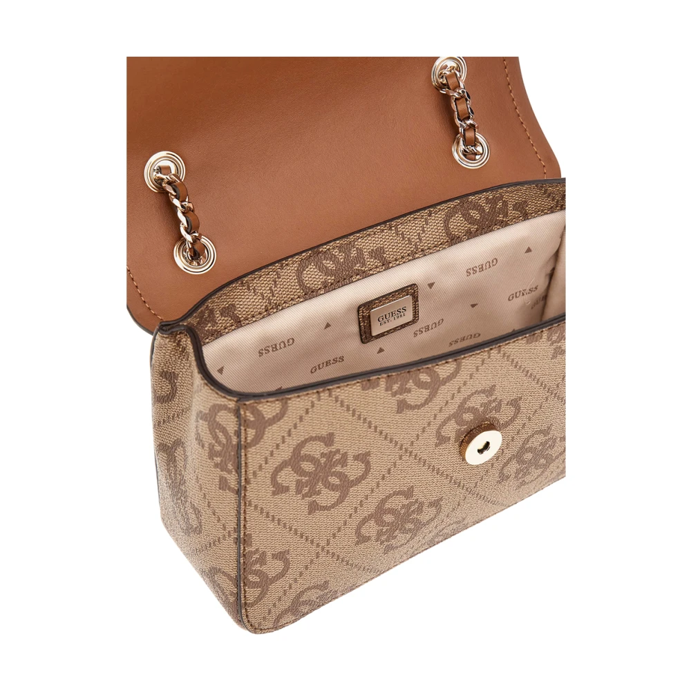 Guess Elegante witte schoudertas met gouden details Beige Dames