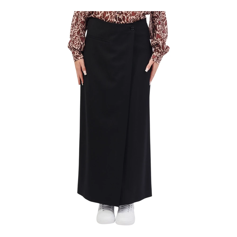 Hugo Boss Zwarte lange rok met hoge split Black Dames