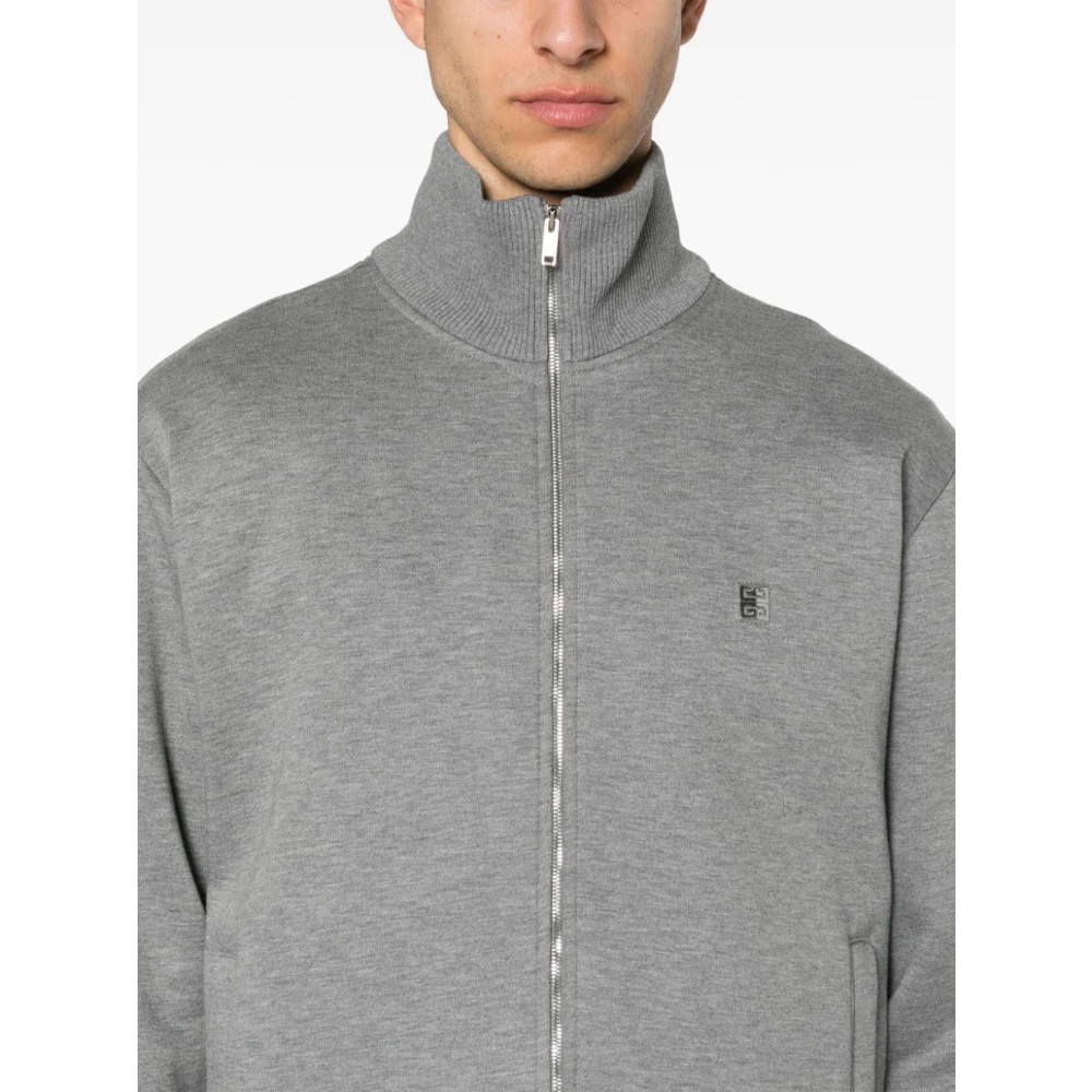 Givenchy Grijze Jas met Hoge Kraag Gray Heren