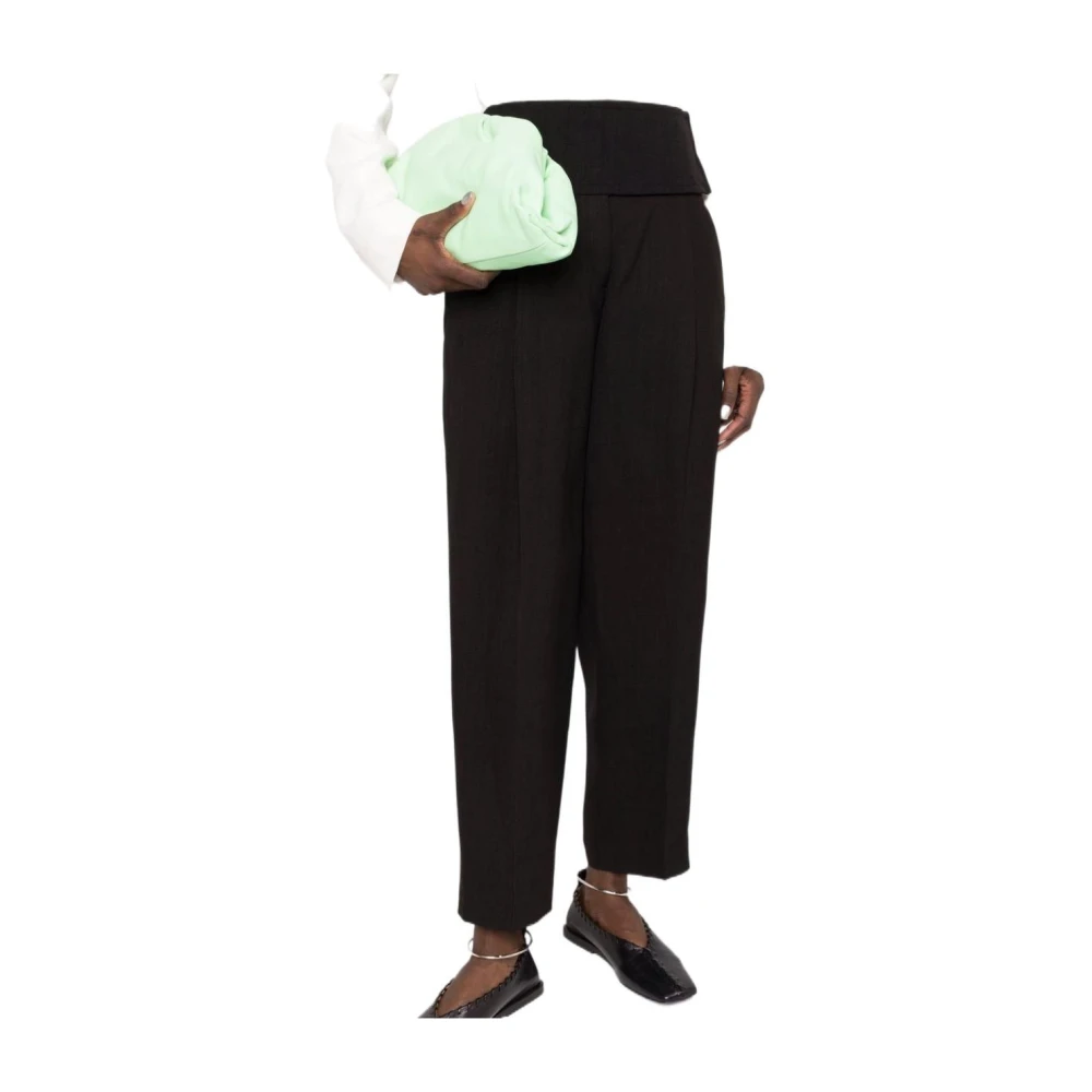 Jil Sander Zwarte Viscose Lin Broek Ss22 Black Dames