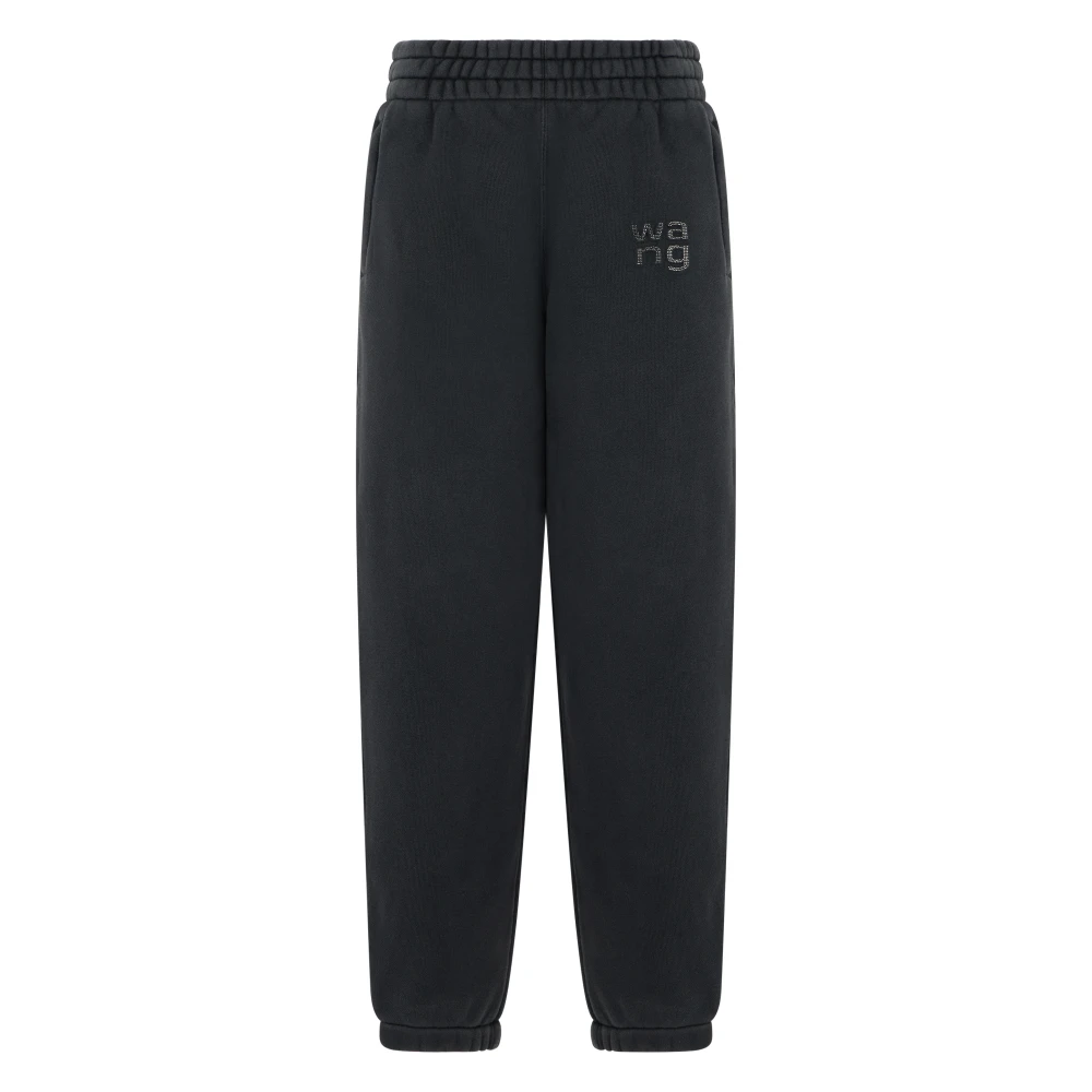 Alexander Wang Black Sweatpants, Female, L, Hotfix Logo Sweatpant