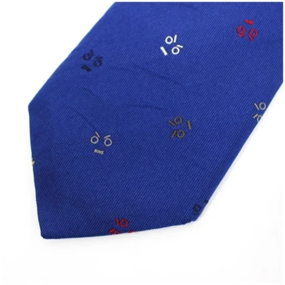 Fendi Vintage Pre-owned Silk home-office Blue Heren