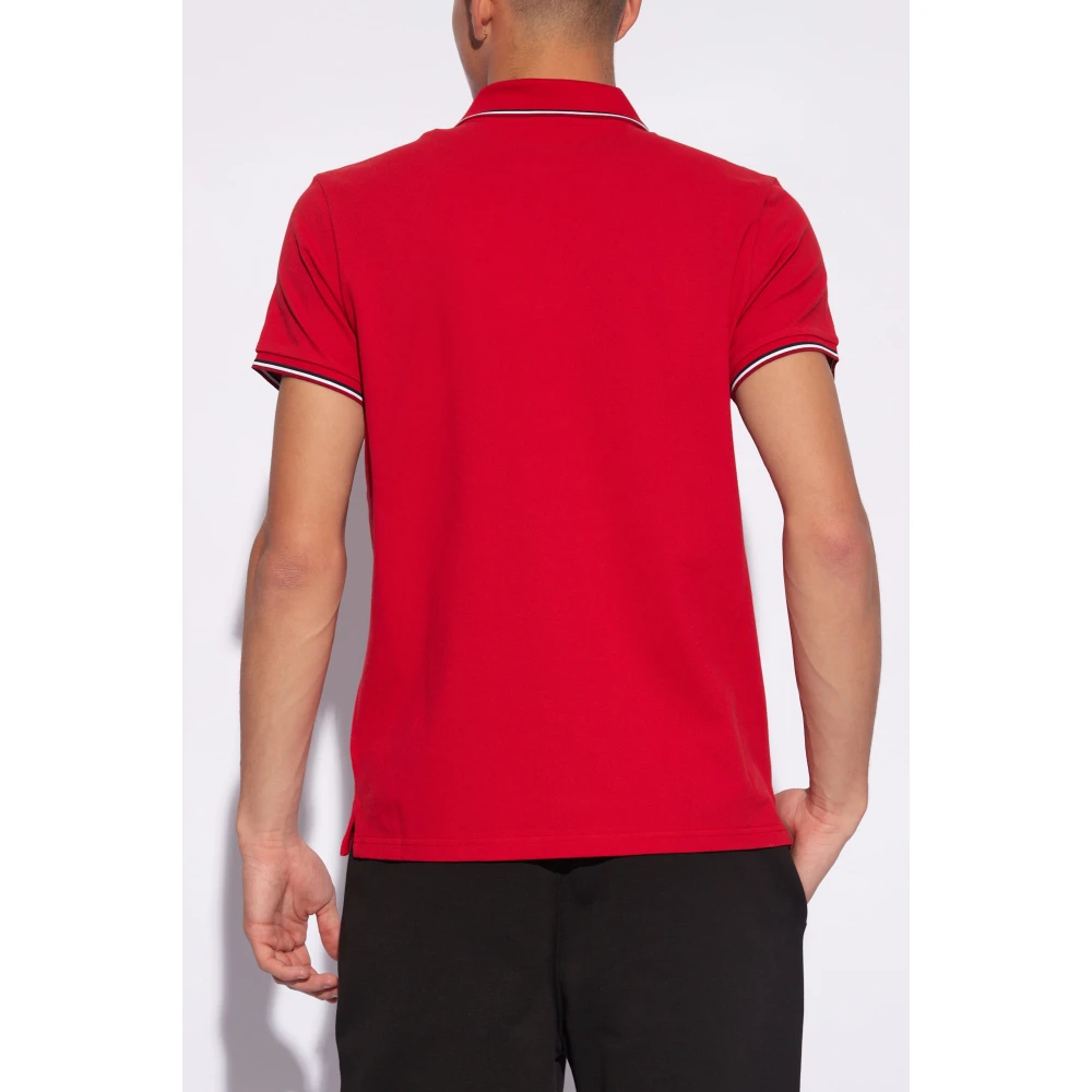 Moncler Polo shirt met logo Red Heren