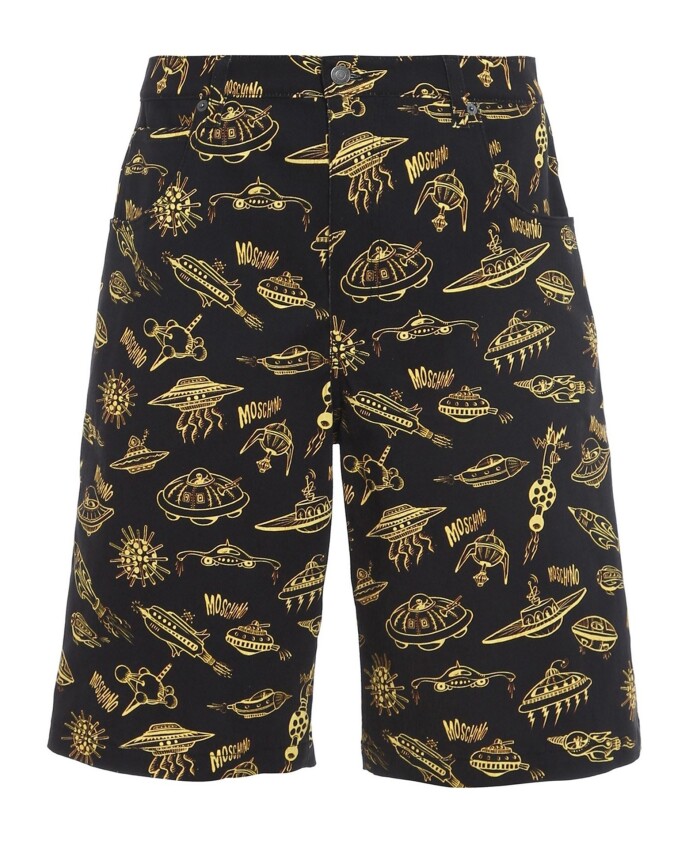 spaceship-print-stretch-shorts