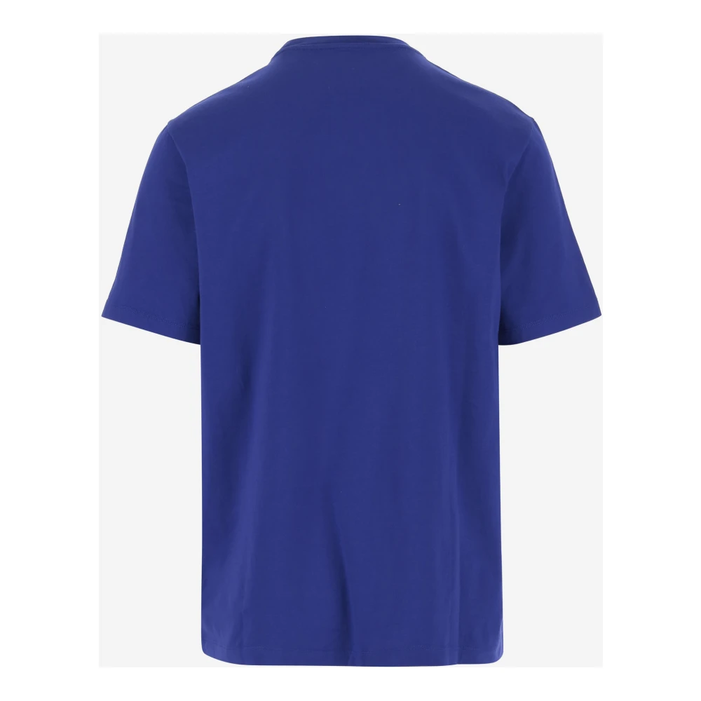 Versace Katoen Crew Neck Logo Print T-shirt Blue Heren