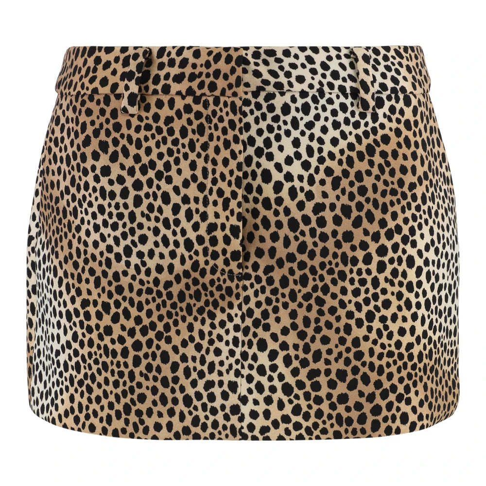 Michael Kors Stijlvolle bedrukte mini-rok met zakken Brown Dames