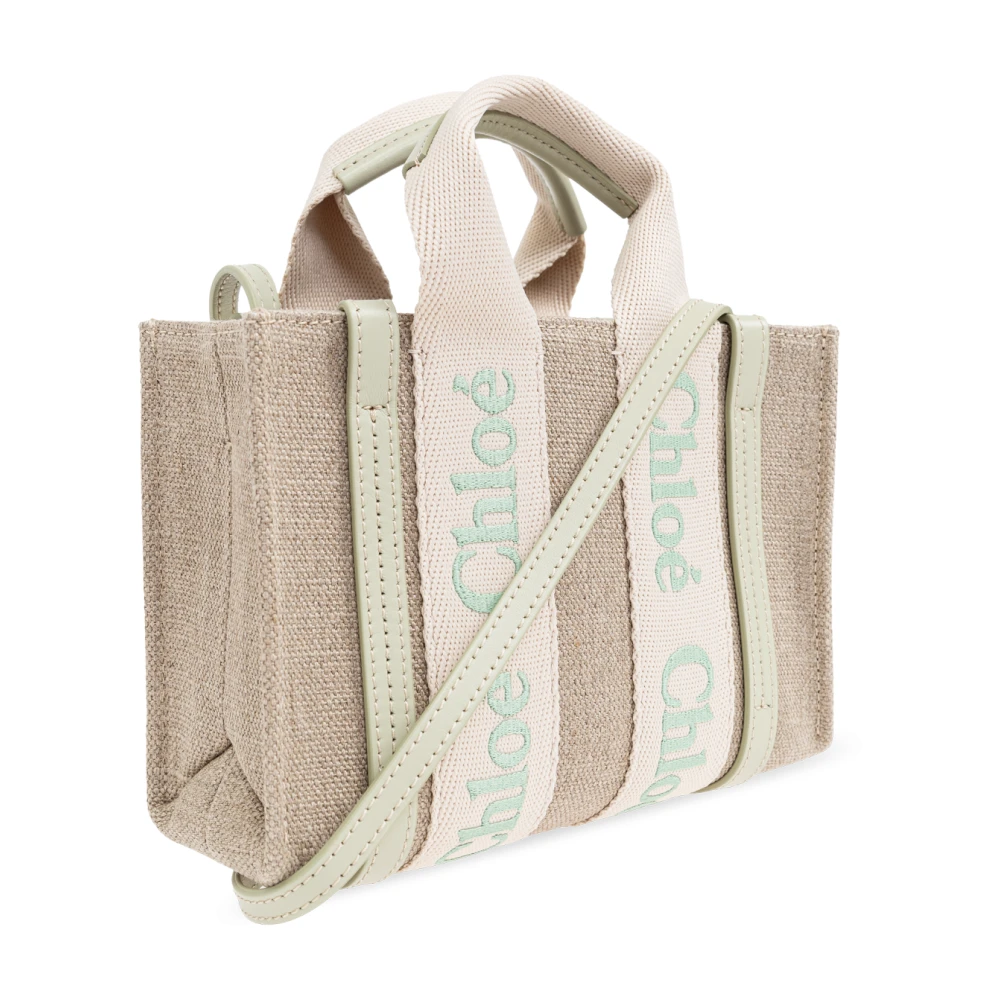Chloé Woody Mini Schoudertas Beige Dames