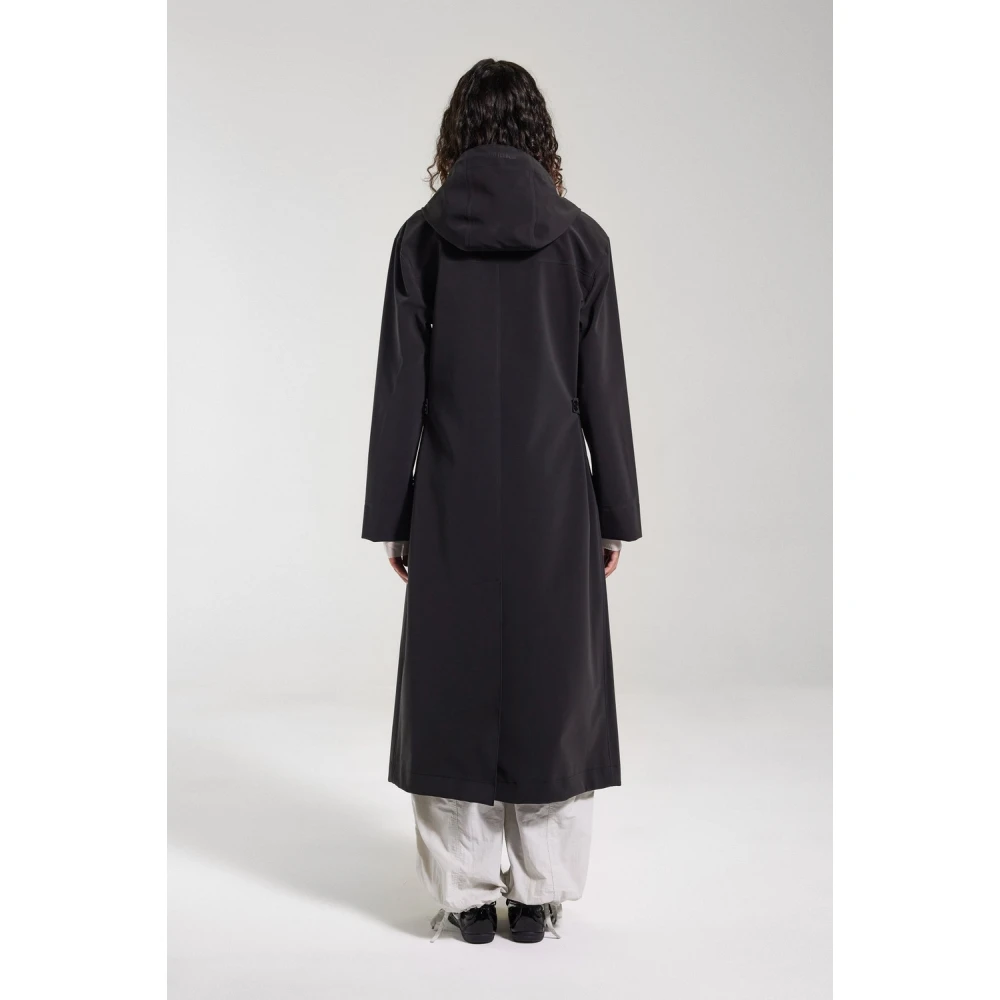 Stutterheim Matte Regenjas met V-Vormige Voorkant Black Dames