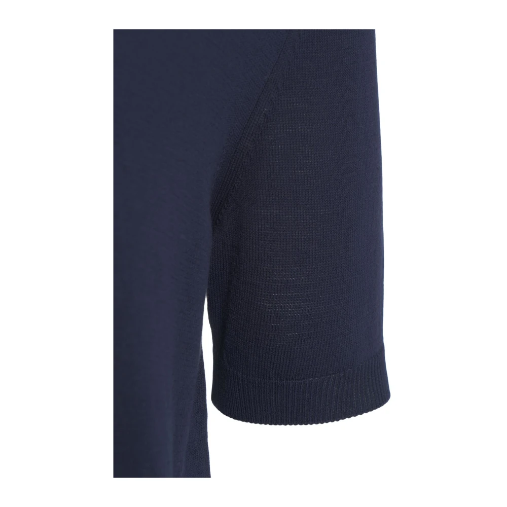 add Blauw Gebreid Poloshirt Blue Heren