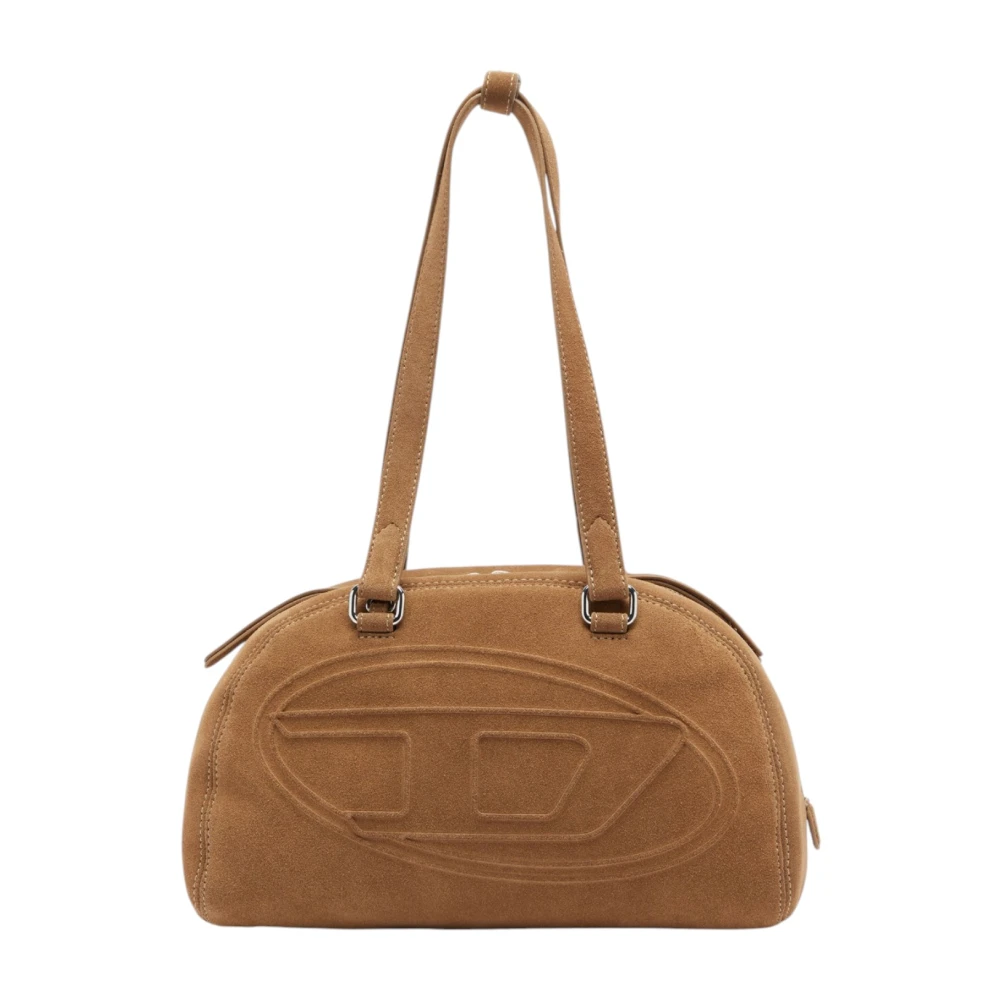 Diesel Unisex Beige - 1Dr Dome-Suede Shoulder Bag With Oval D Logo - Shoulder Bags Uni - Image 3