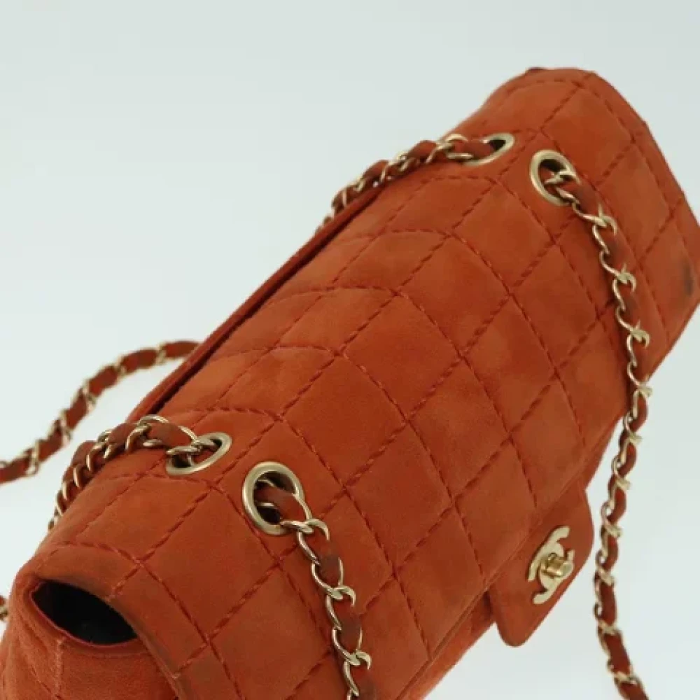 Chanel Vintage Pre-owned Suede chanel-bags Orange Dames