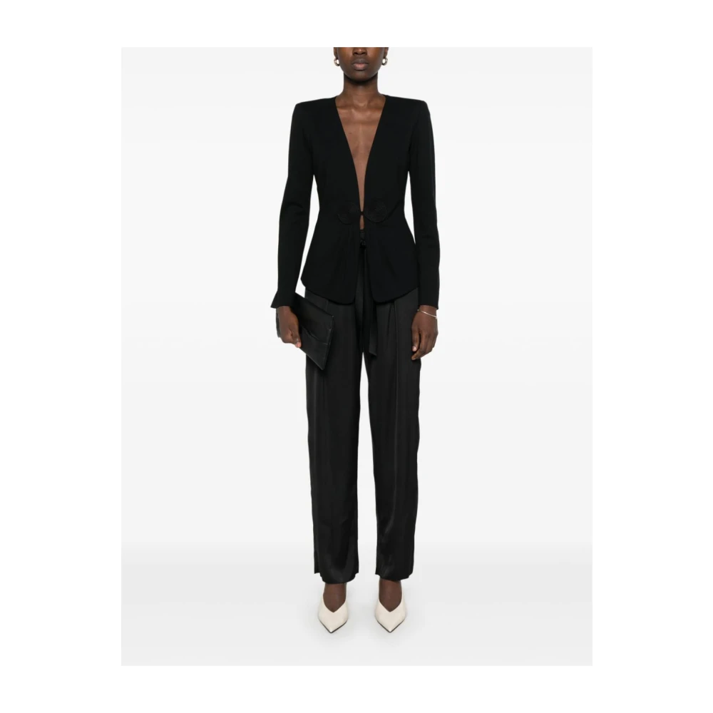Emporio Armani Zwarte Satijnen Broek Black Dames