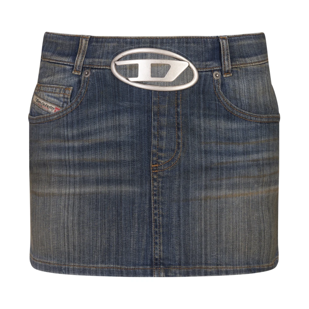 Diesel Blauwe Denim Mini Rok Oval D Blue Dames