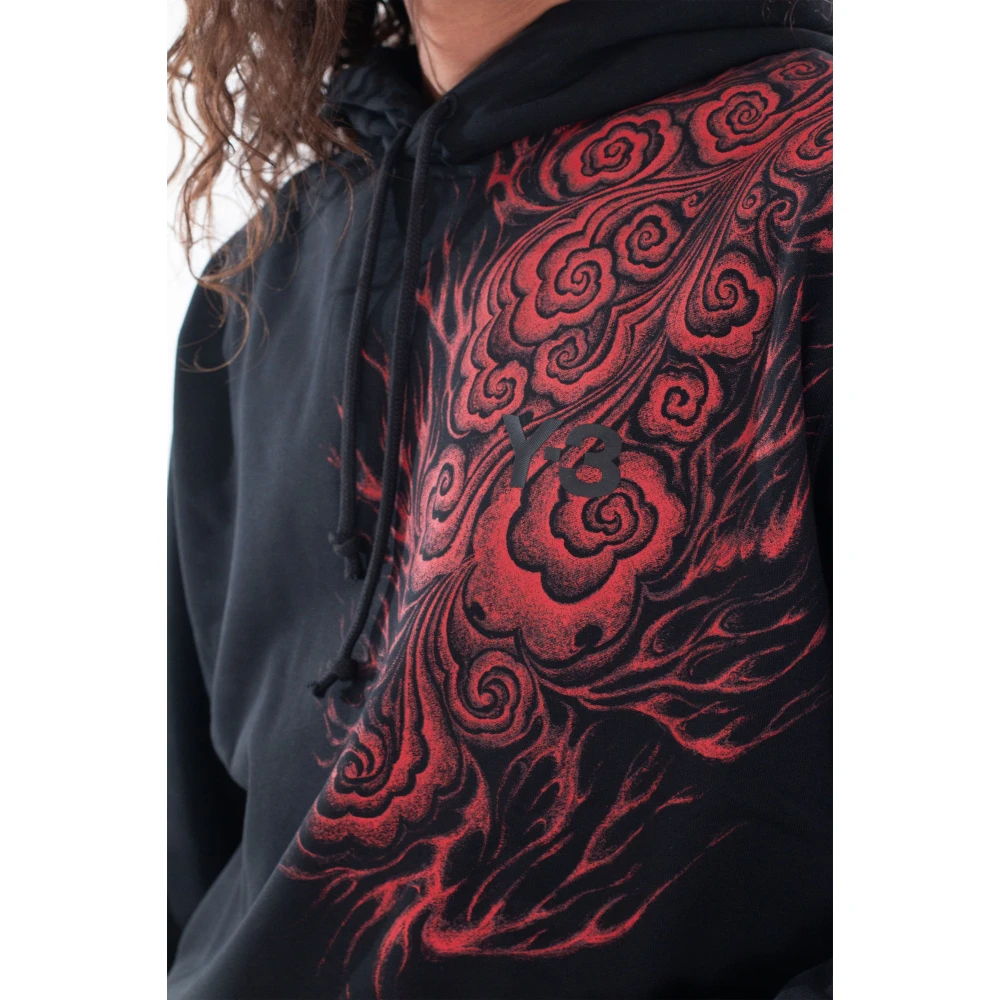 Y-3 Flame Hoodie in Zwart Black Heren