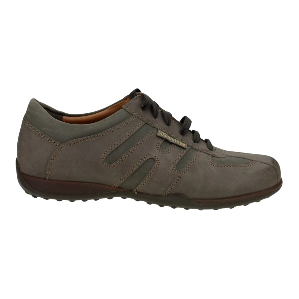 Mephisto Donker Taupe Leren Herensneaker Heren Schoenen Grijs