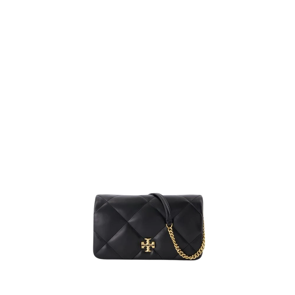 TORY BURCH Diamanten Portemonnee Op Ketting Leer Zwart Black Dames
