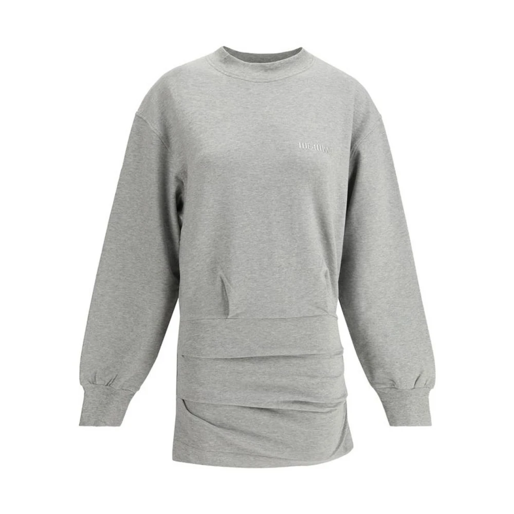 The Attico Geribbeld Minijurkje met Iconisch Monogram Gray Dames
