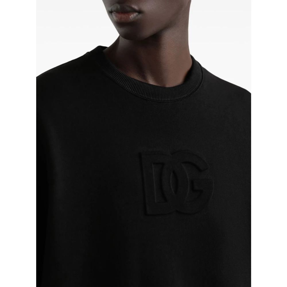 Dolce & Gabbana Zwarte Sweatshirt Verhoog Garderobe Stijlvol Statement Black Heren
