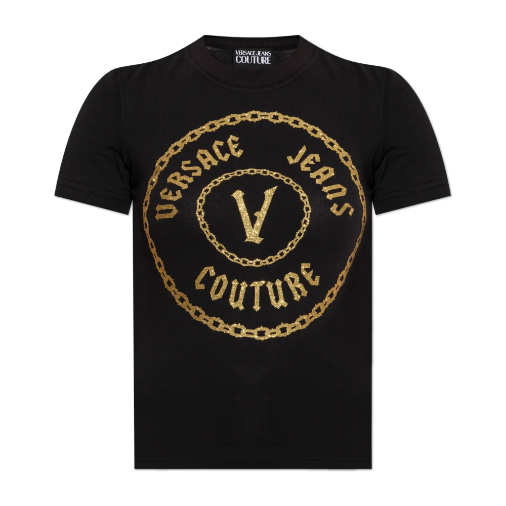 Versace Jeans Couture T-shirt met logo Black Dames