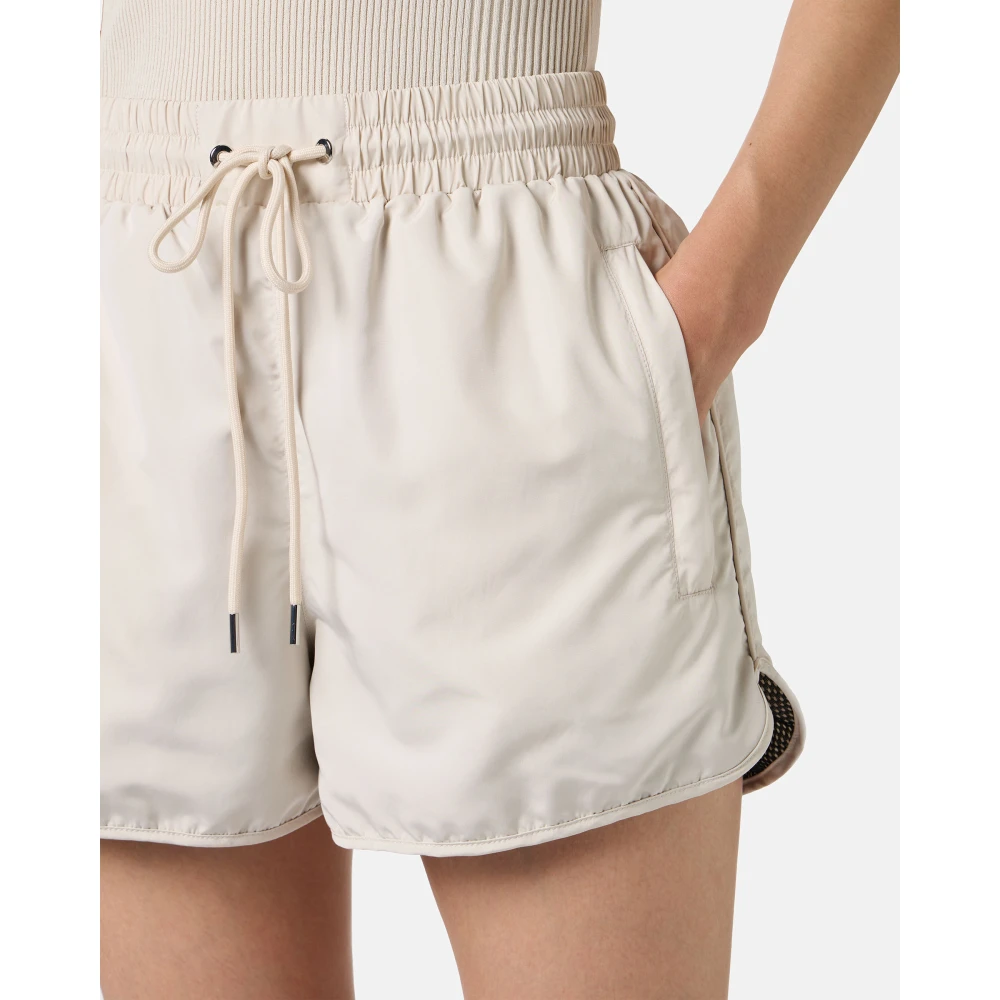 Iceberg Actieve shorts in technisch nylon gevoerd met poedergekleurd gaas Beige Dames