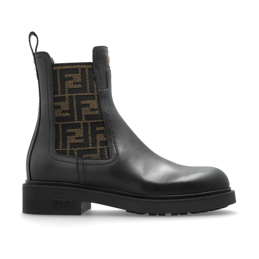 Fendi Women's Black Chelsea Boots, 7 Uk, Filo Chelsea Boots