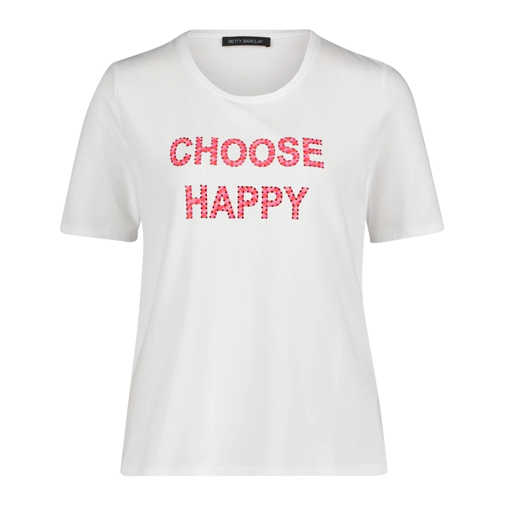 Betty Barclay Glitterend Basic T-shirt met halve mouwen White Dames