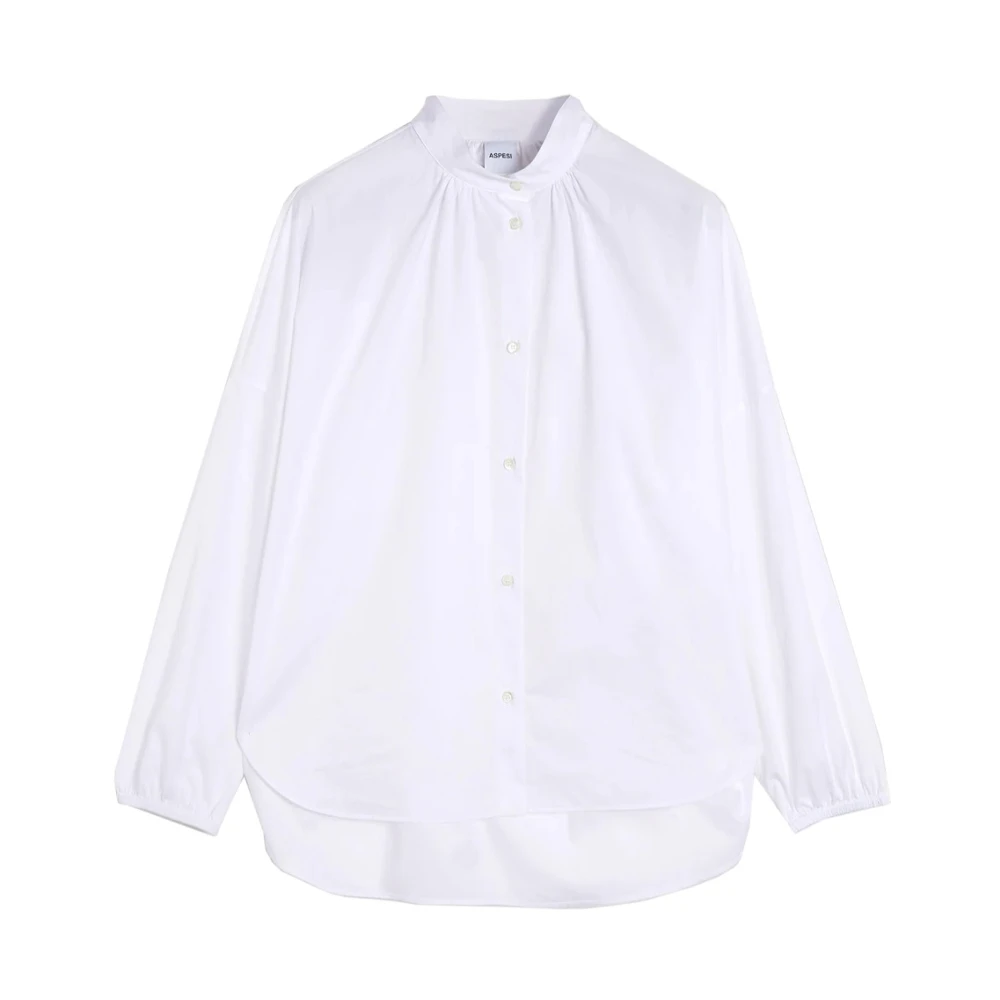 Aspesi Women's White Shirts, S, Cotton Shirt With Button Closure