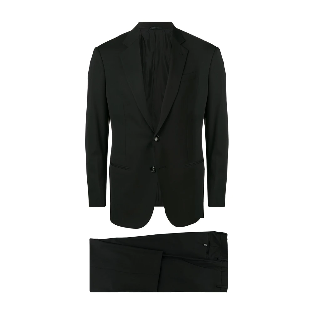 Giorgio Armani Single Breasted Suits Black Heren