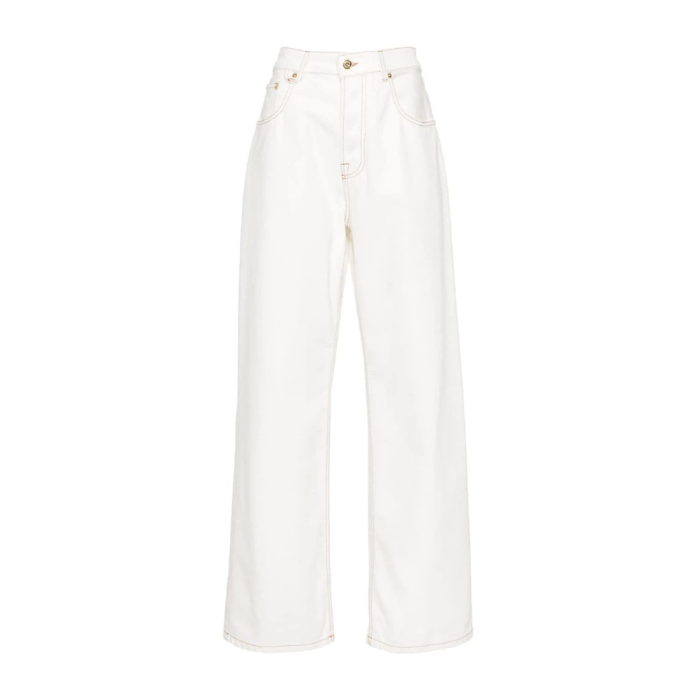 Jacquemus Wide Jeans White Dames