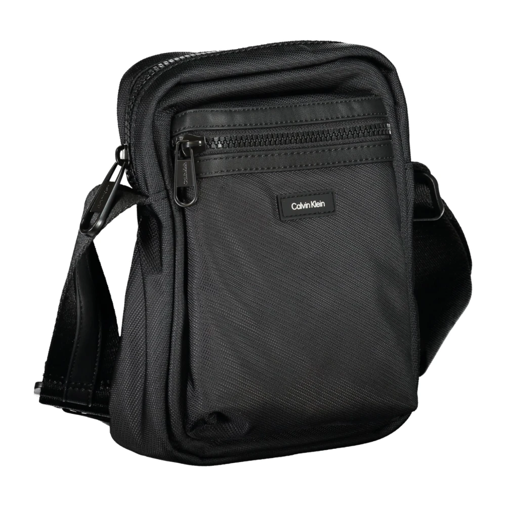 Calvin Klein Zwarte Heren Schoudertas Contrast Details Black Heren