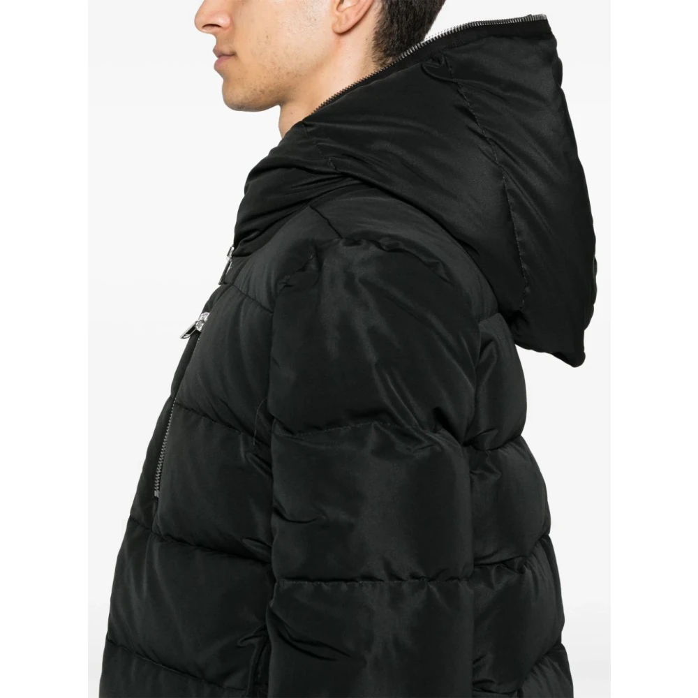 Rick Owens Zwarte donsjas met capuchon Black Heren