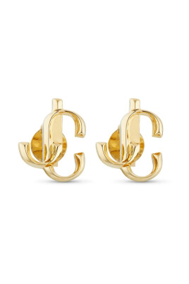 gold-tone-logo-stud-earrings-butterfly-fastening