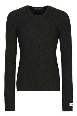 melange-gray-round-neck-sweater