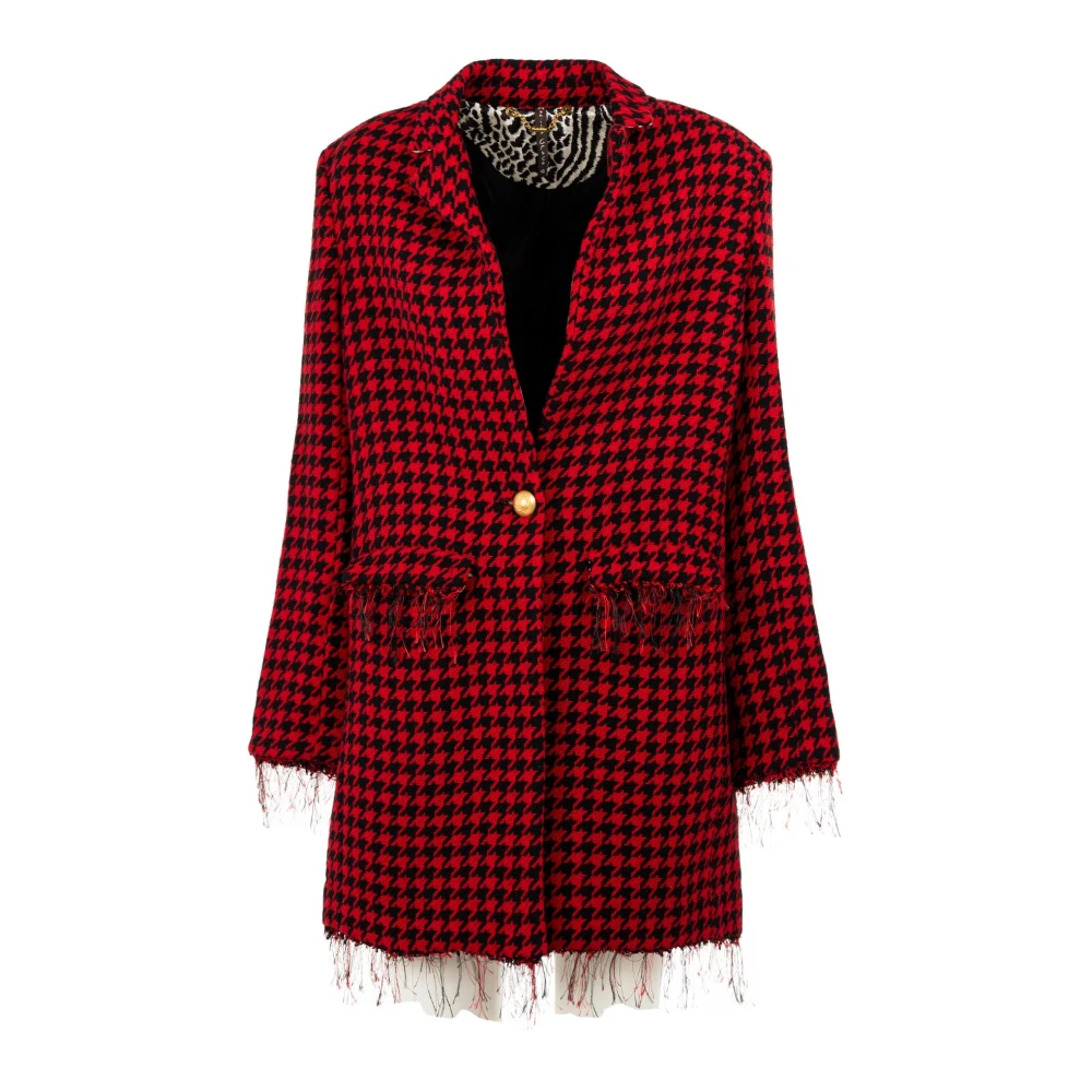 Manila Grace Rode wollen jas voor vrouwen Red Dames
