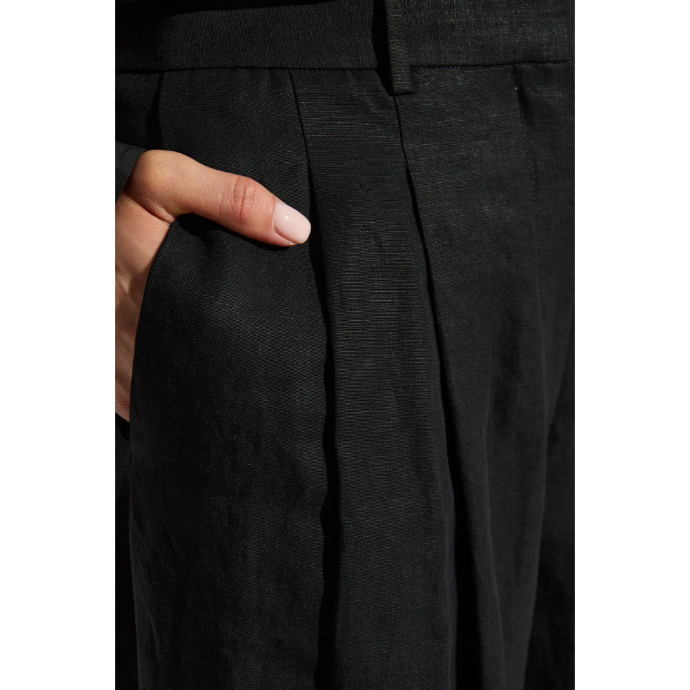Theory Linnen broek Black Dames
