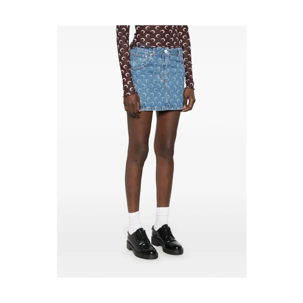 Marine Serre Stijlvolle Rok met Stijl Wsk057A Blue Dames