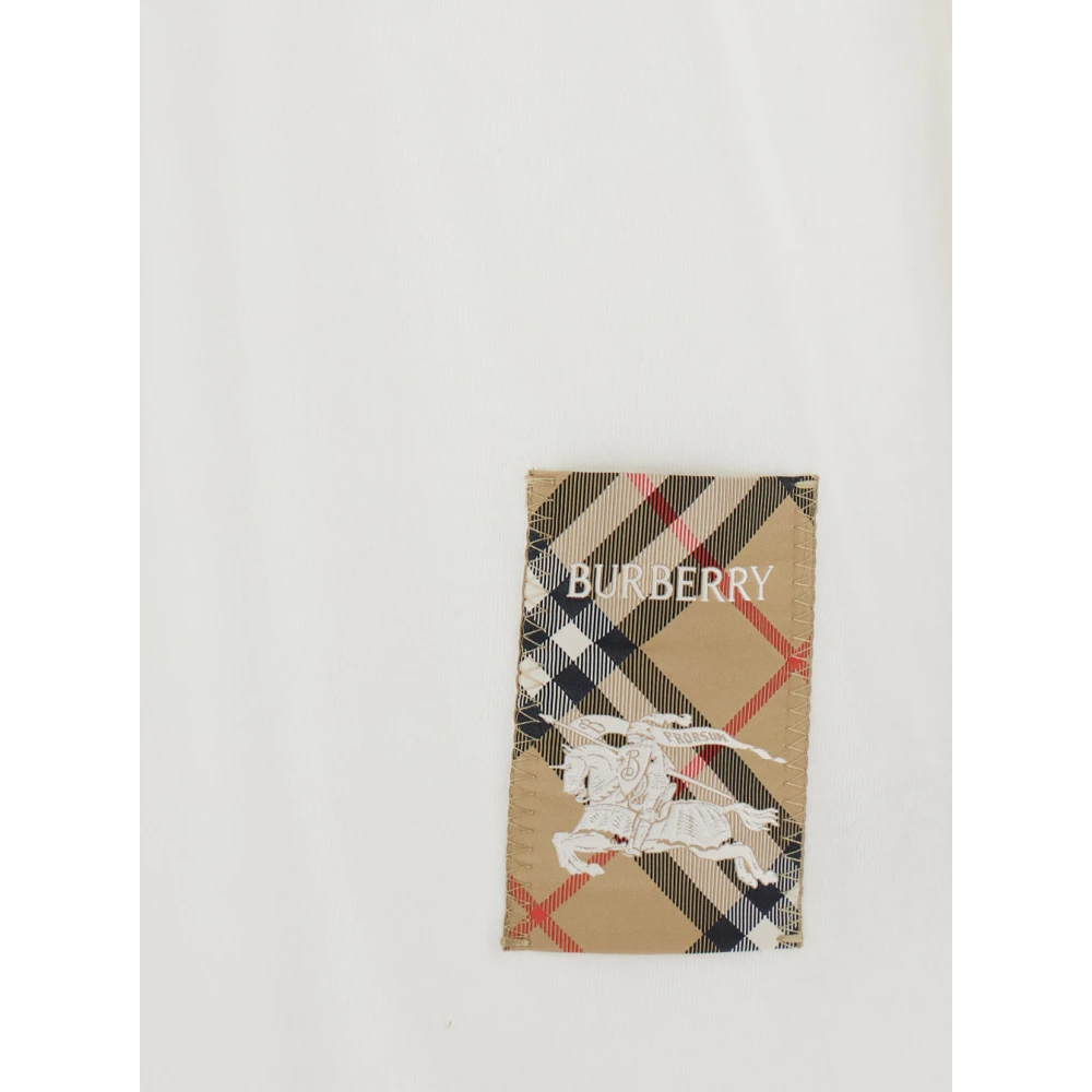 Burberry Wit Logo T-shirt en Polo White Heren