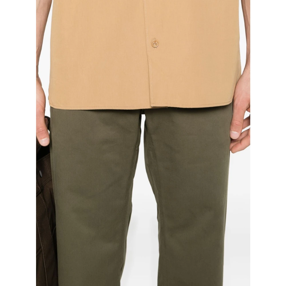 A.p.c. Groene Rechte Broek Elastische Taille Rits Green Heren