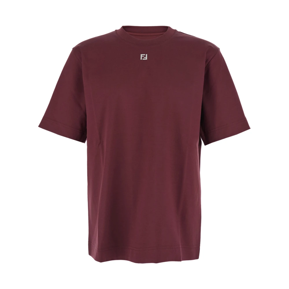 Fendi Men's Red Crewneck T-Shirt - T-Shirts - L - Tops